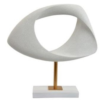 Matte White Abstract Sculpture 12.75"W x 13"H