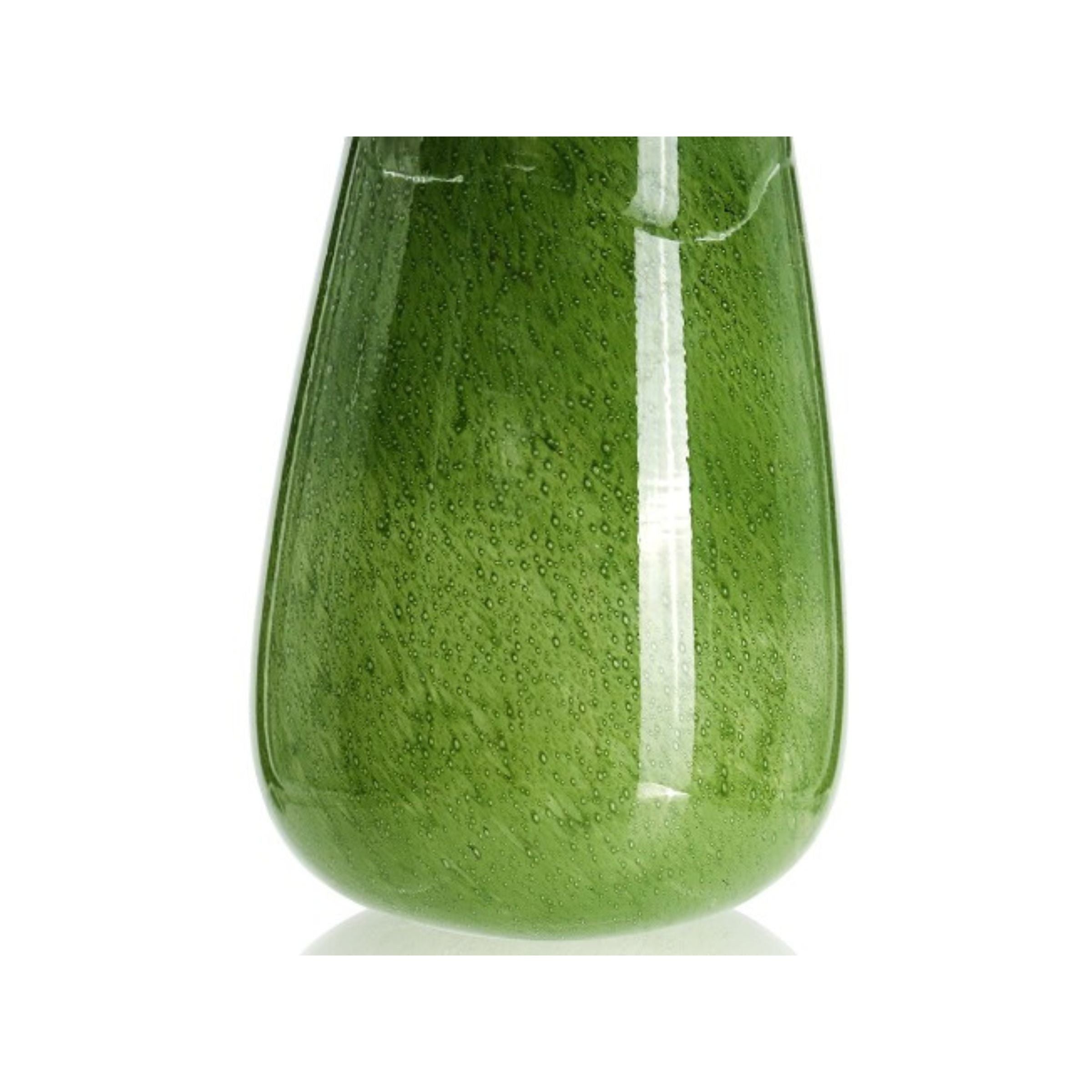 Short Green Glass Mushroom 5"W x 6"H
