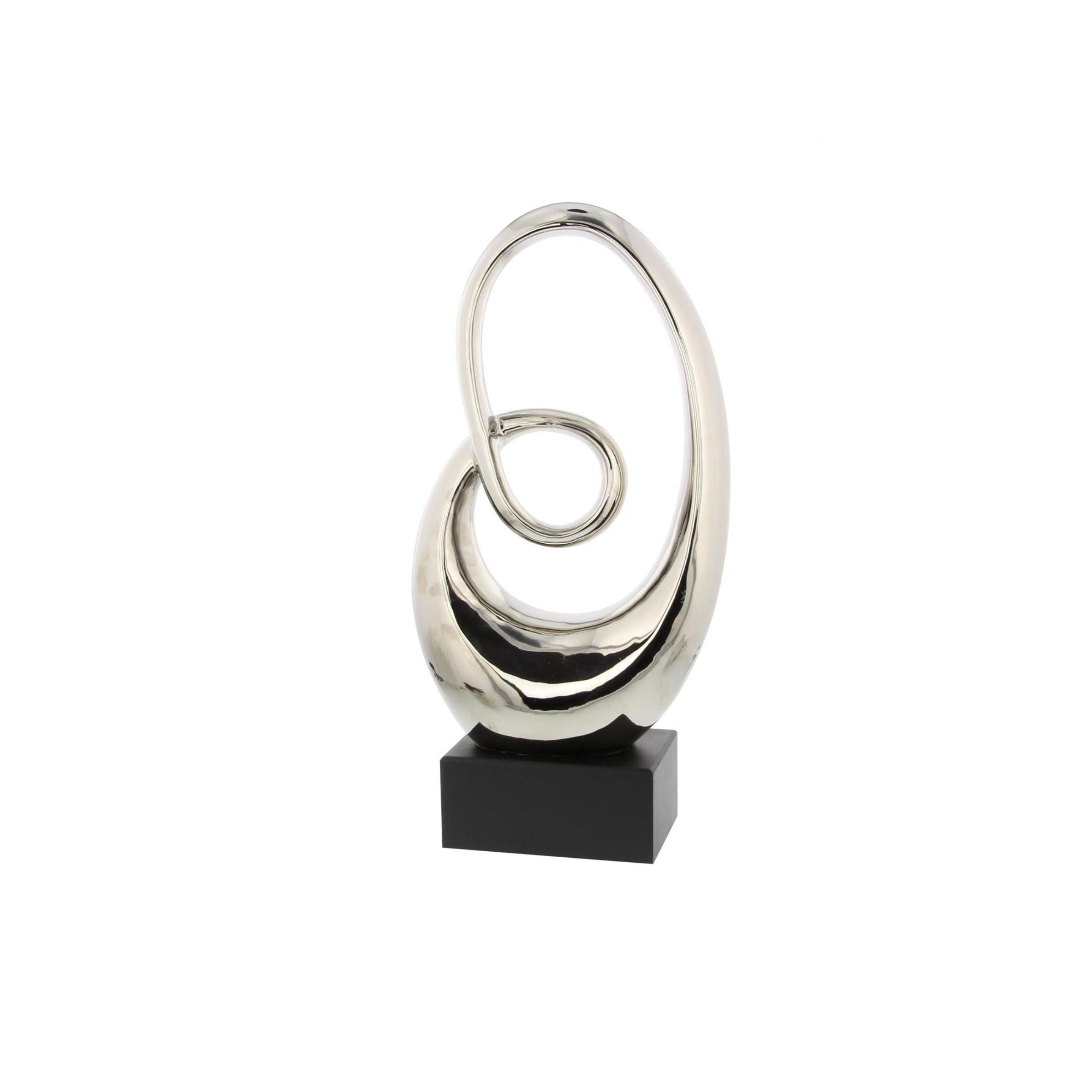 Silver Swirl Sculpture 10"W x 21"H