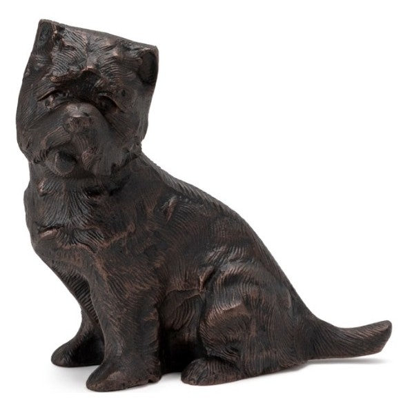 Bronze Scottie Sculpture 8"W x 8.5"H