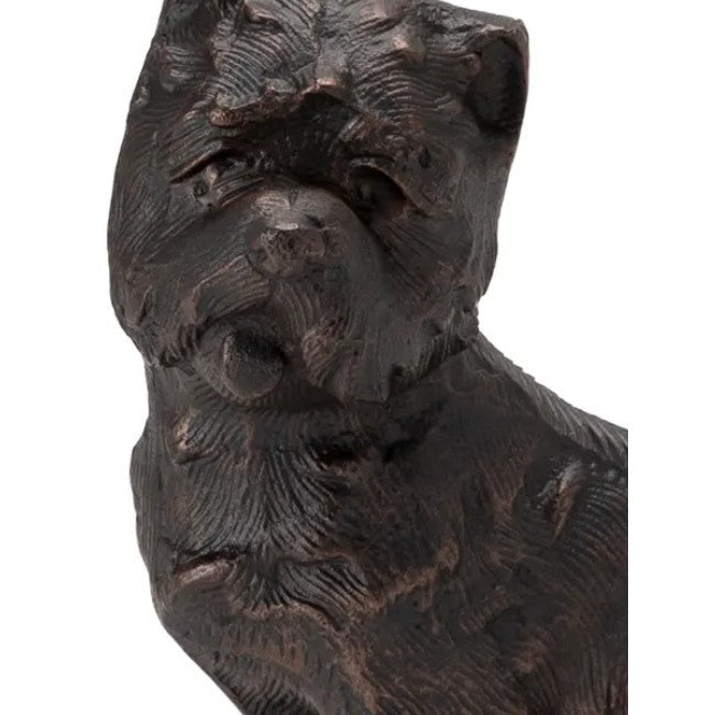 Bronze Scottie Sculpture 8"W x 8.5"H