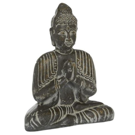Brown Ceramic Buddha Sculpture 13"W x 16"H