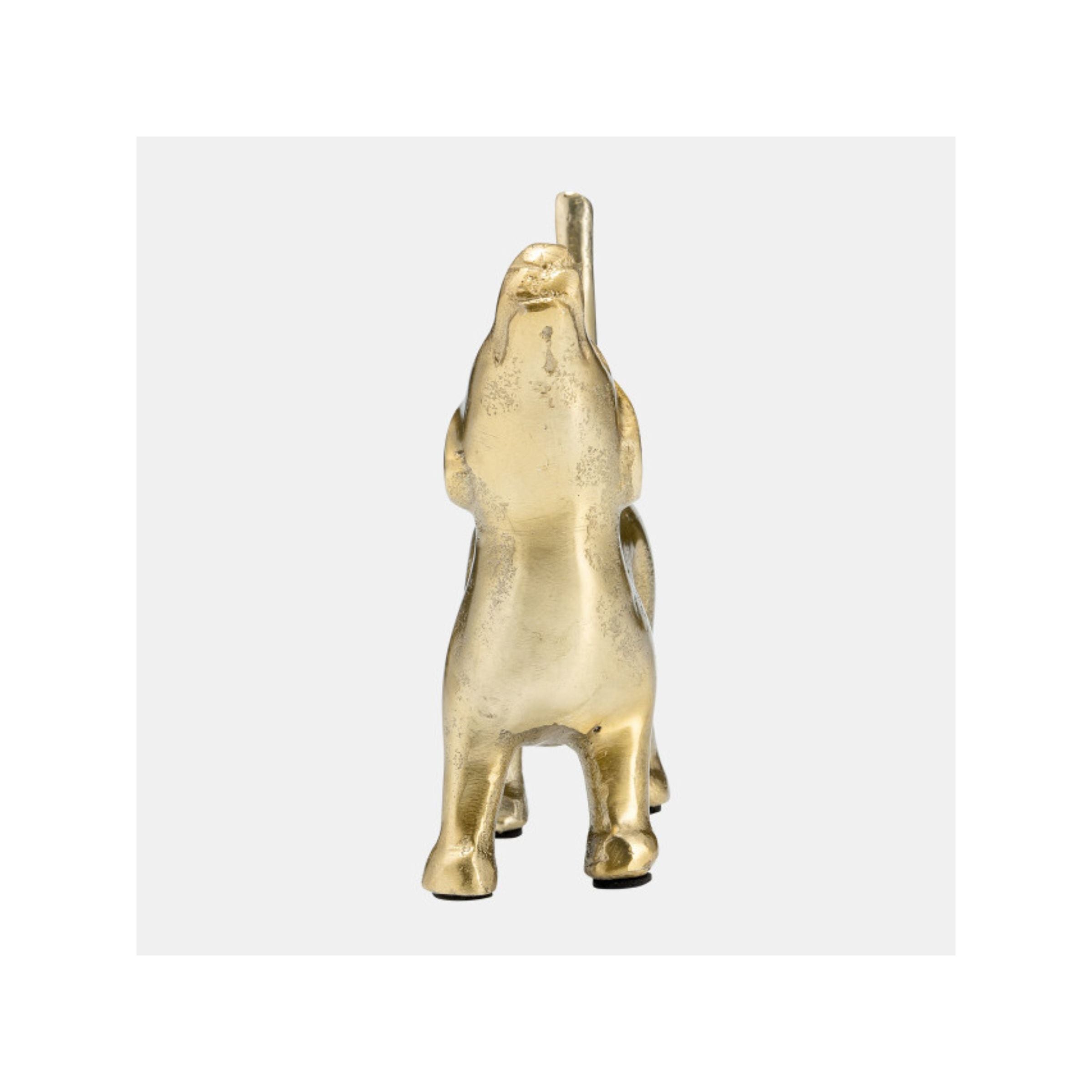 Gold Metal Dog Sculpture 8"W x 6"H