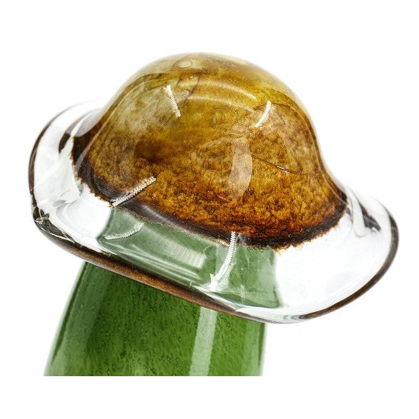 Tall Green Glass Mushroom 6"W x 8"H