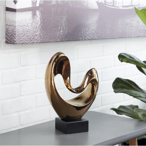 Copper Abstract Heart Sculpture 10"W x 14"H