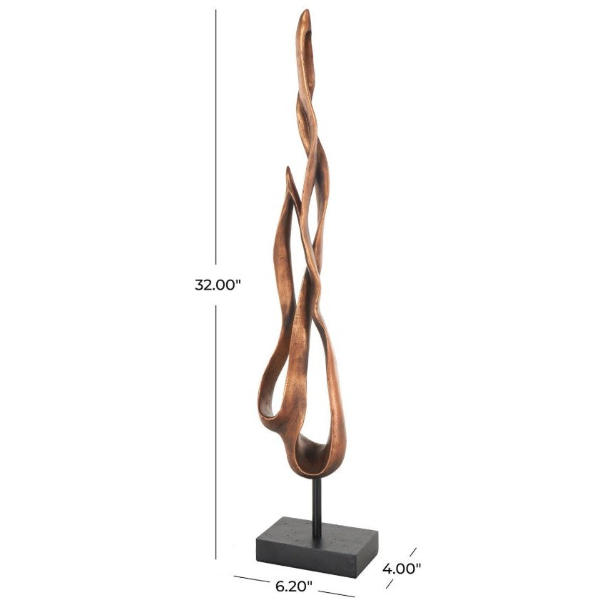 Bronze Double Abstract Sculpture 6"W x 32"H