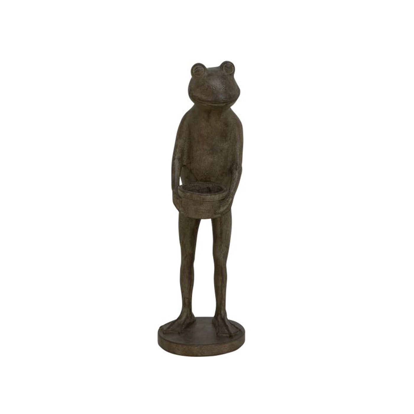 Frog Statue with Basket 6"W x 19"H