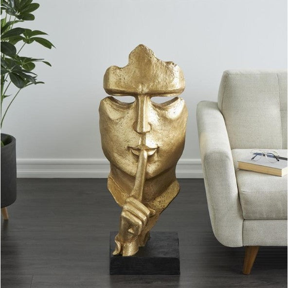 Gold Face Sculpture 14"W x 40"H