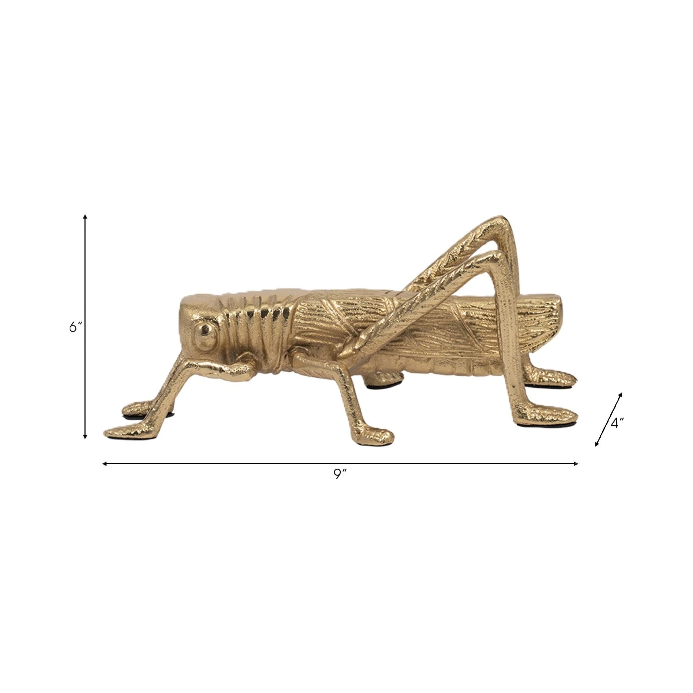 Gold Metal Grasshopper 9"W x 6"H