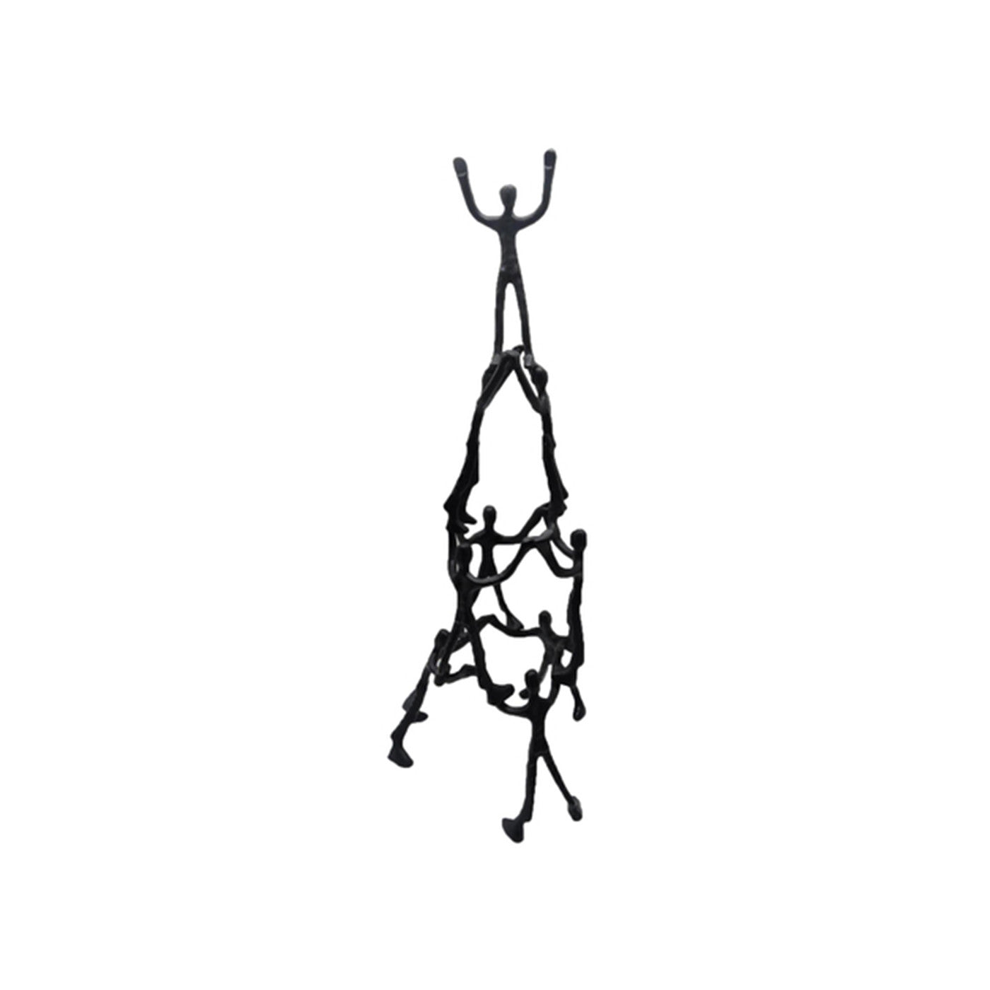 Metal Human Pyramid Sculpture 9"W x 29"H