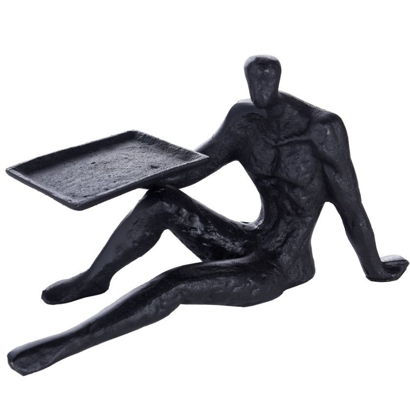 Man with Tray Figure 11"W x 6"H