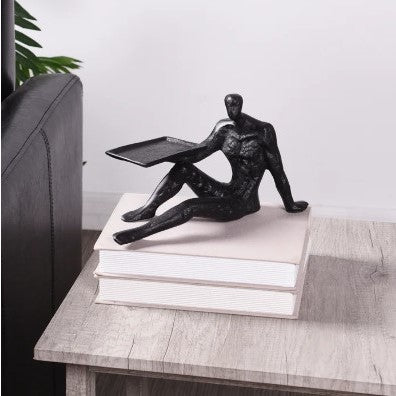 Man with Tray Figure 11"W x 6"H