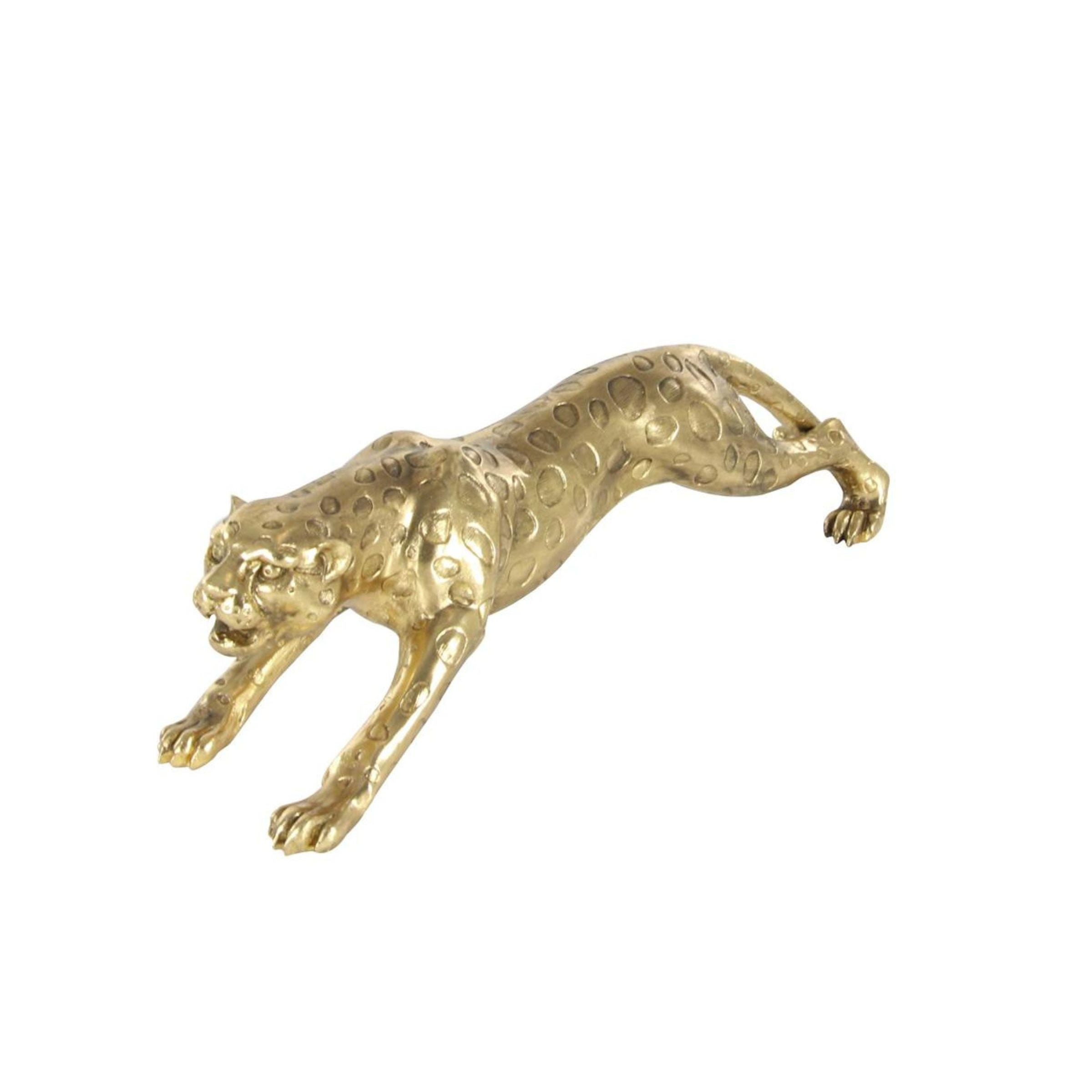 Gold Bling Leopard Statue 34"W x 8"H