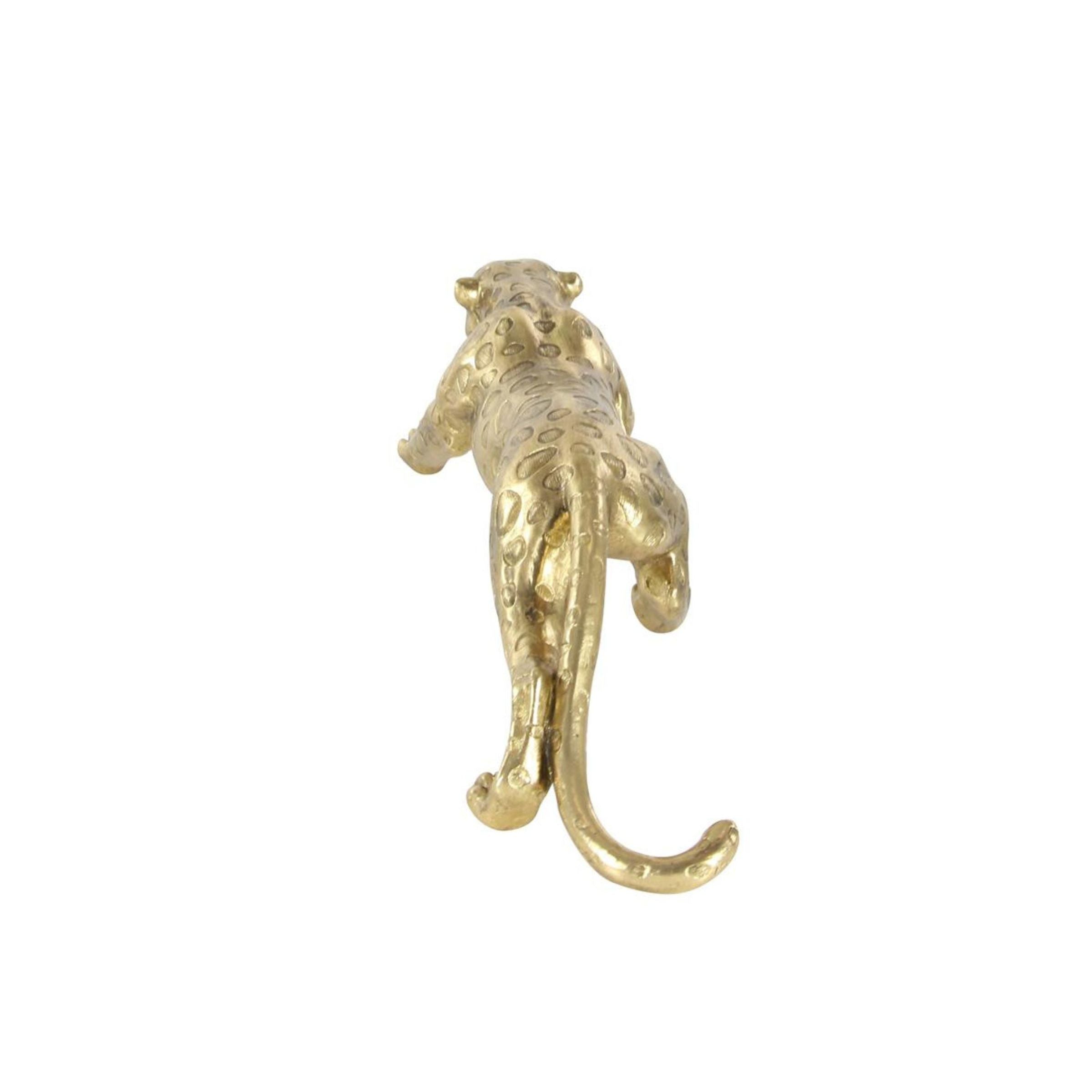 Gold Bling Leopard Statue 34"W x 8"H