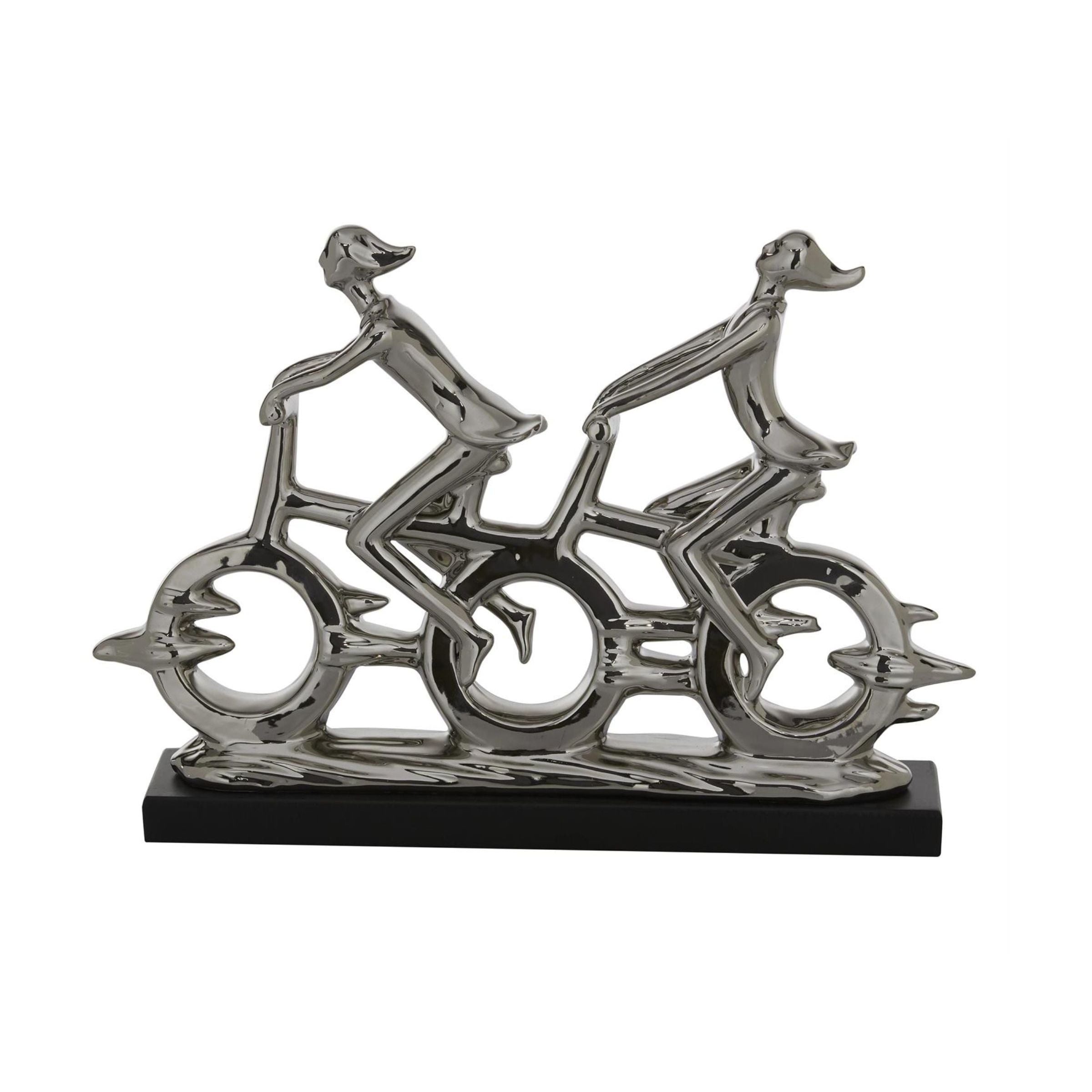 Ceramic Bicycle Ride Sculpture 18"W x 13"H