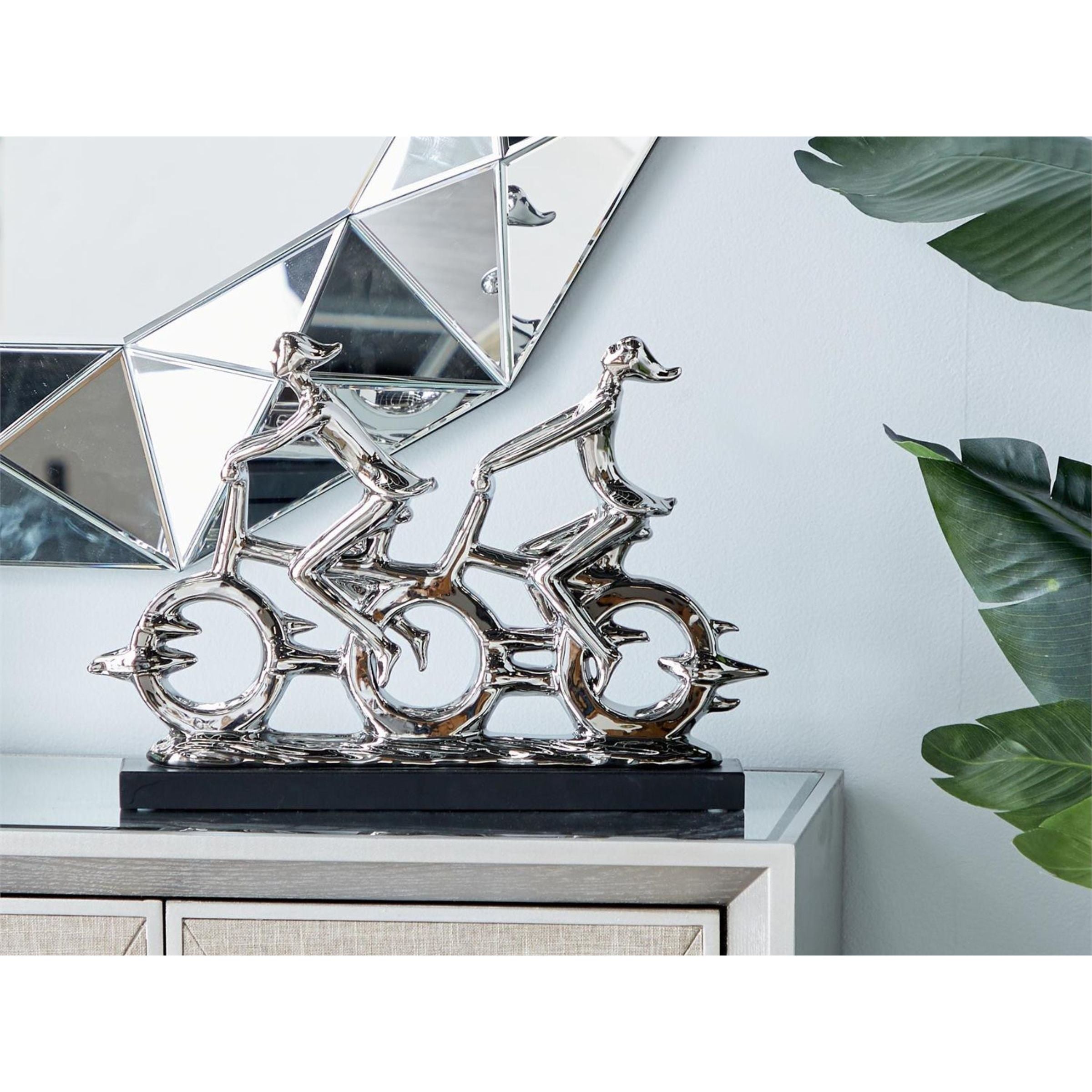 Ceramic Bicycle Ride Sculpture 18"W x 13"H