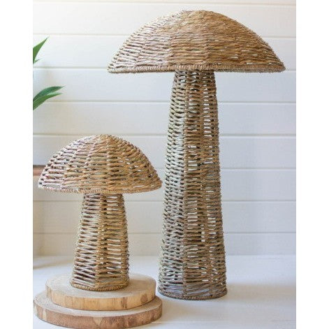 Set of 2 Seagrass Mushrooms 18"/36.5"H