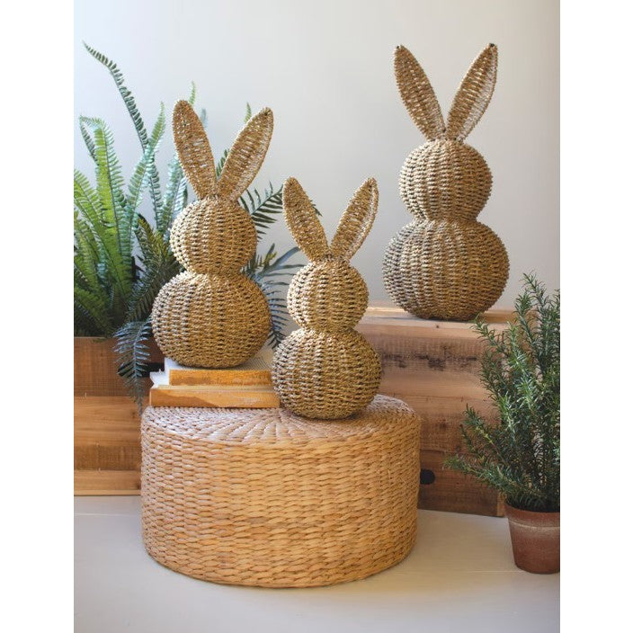 Set of 3 Woven Vine Rabbits 16"/19"/22"H