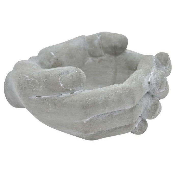 Grey Hand Pot 9.5"W x 4.75"H