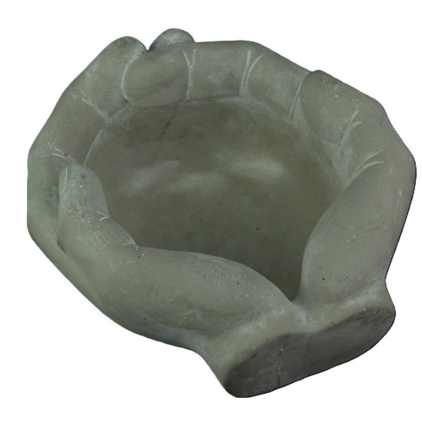 Grey Hand Pot 9.5"W x 4.75"H