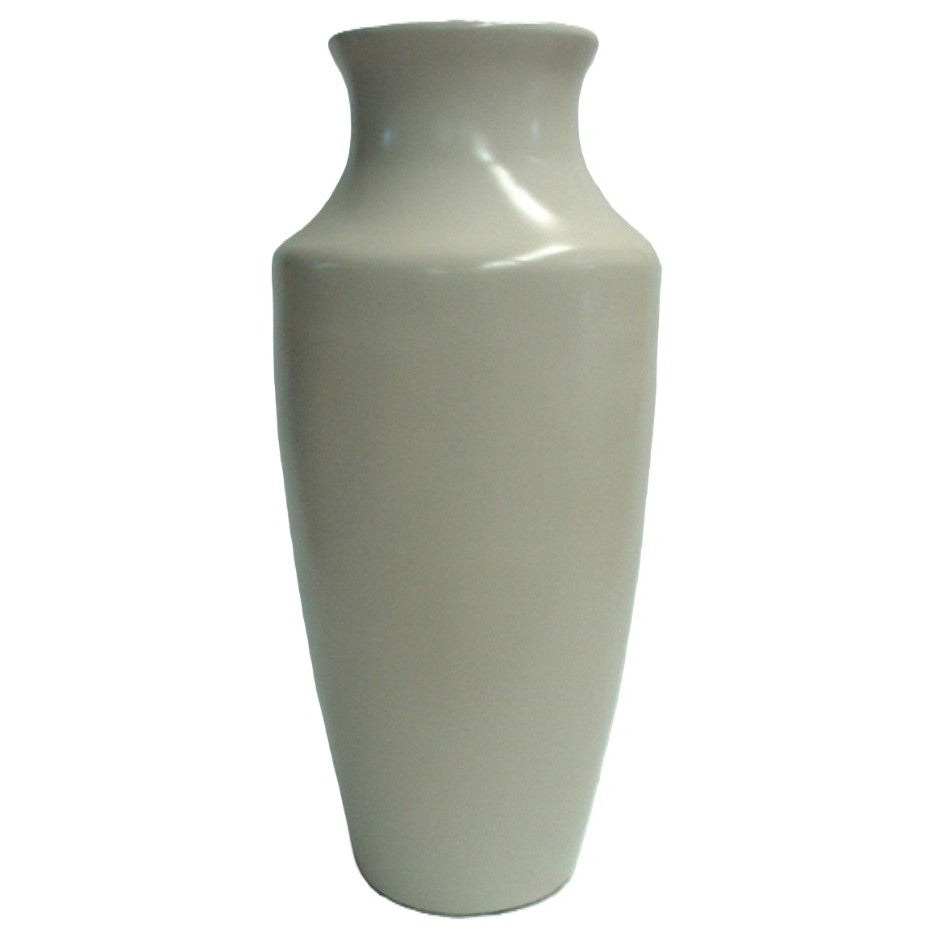 Large Cream Ceramic Floor Vase 14"W x 44"H