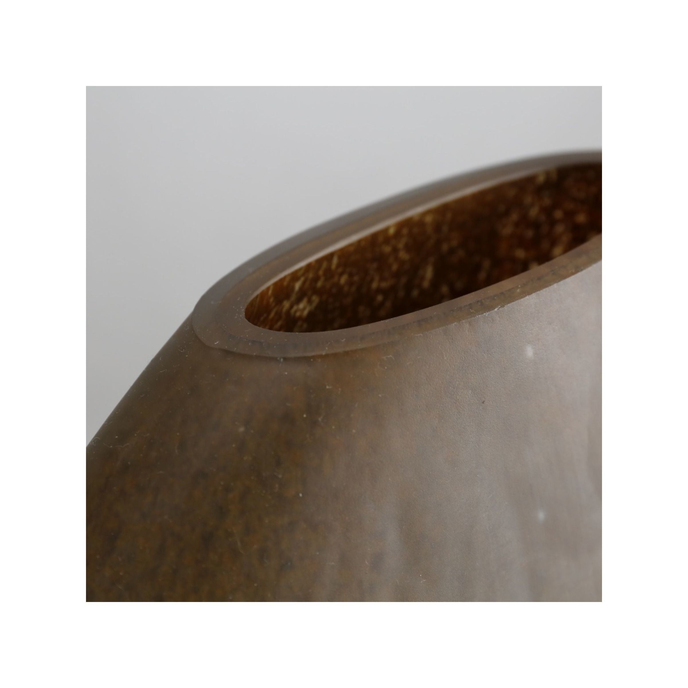 Large Brown and Cream Glass Vase 18"W x 13"H