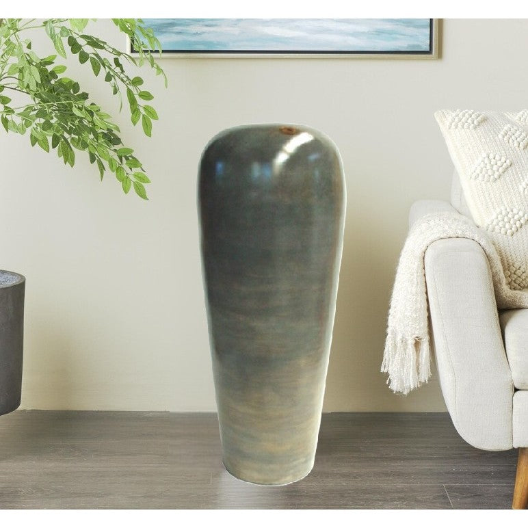Medium Grey Ceramic Floor Vase 15"W x 39"H