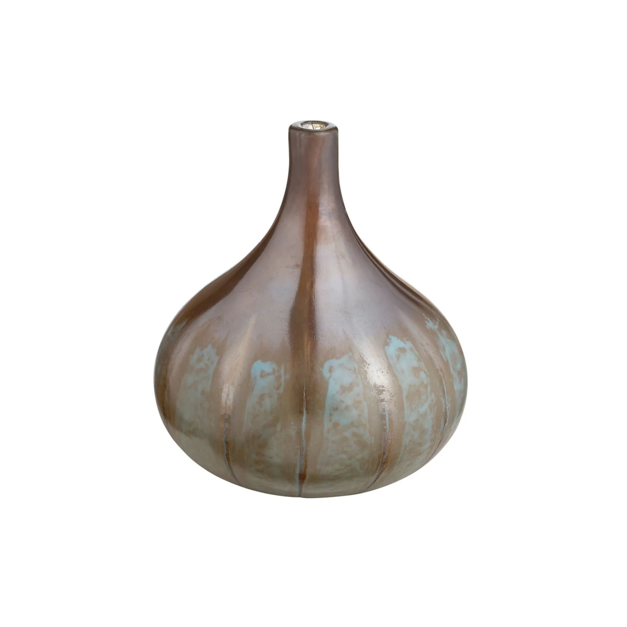 Small Bronze Glass Vase 9"W x 10"H