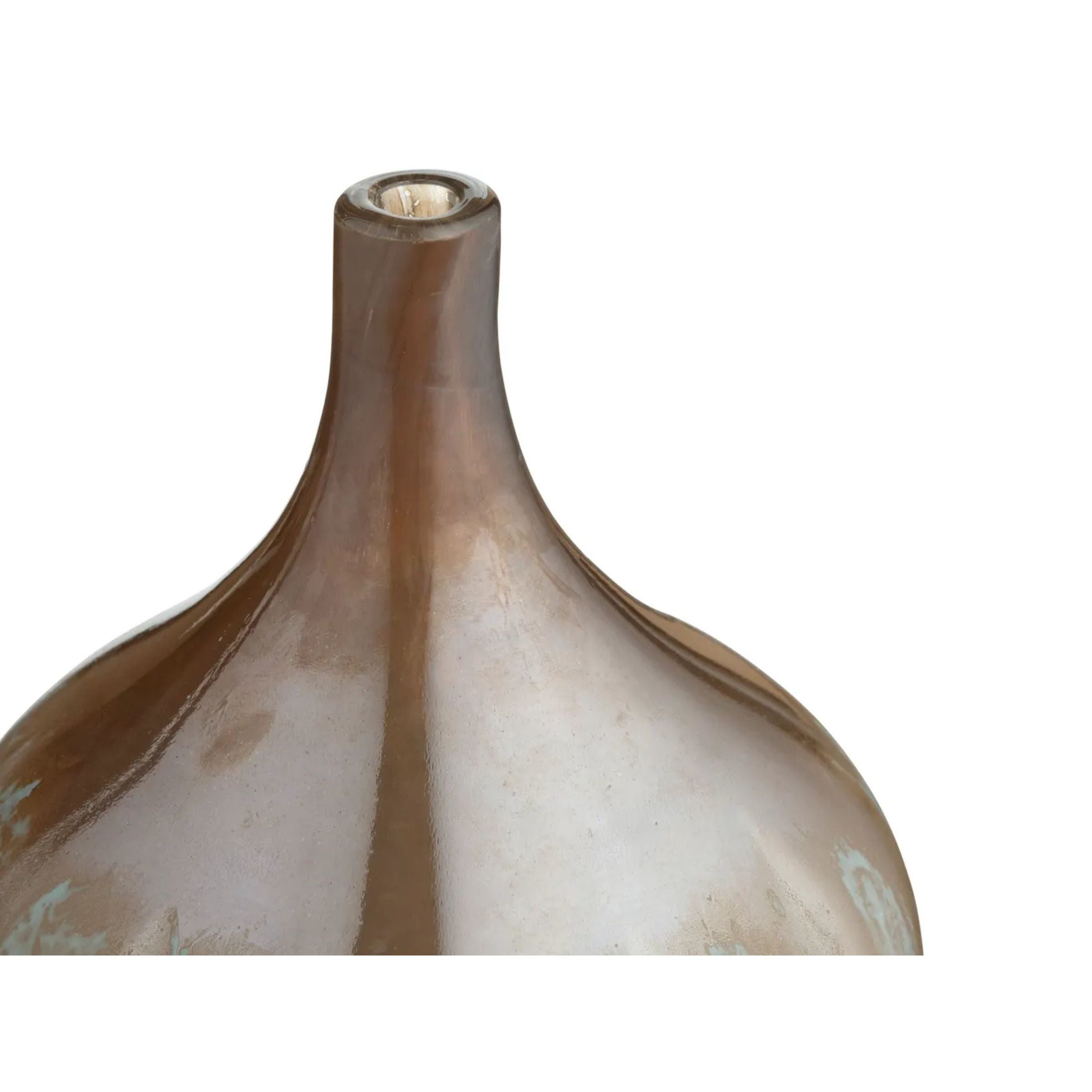 Small Bronze Glass Vase 9"W x 10"H