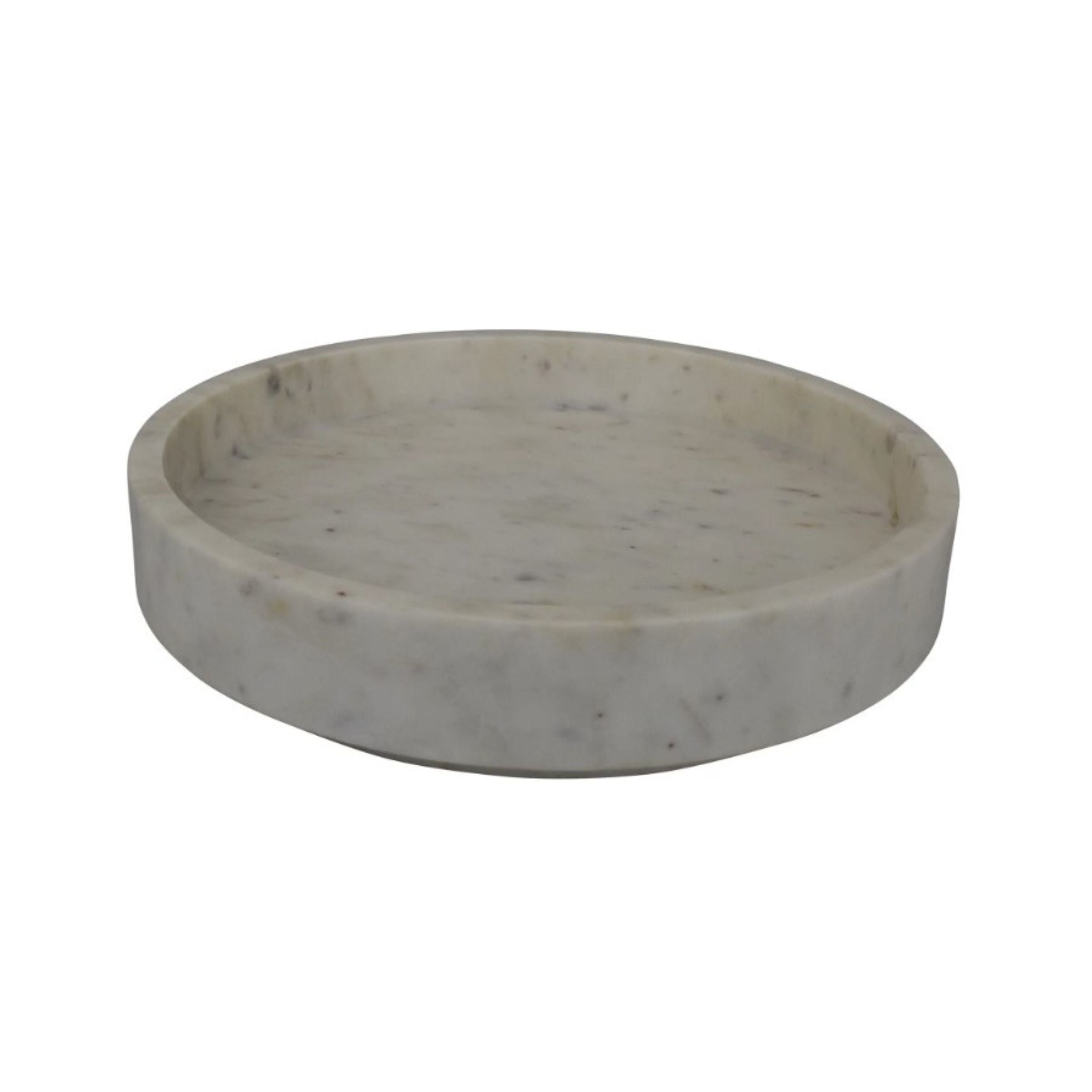White Marble Bowl 13"W x 3"H