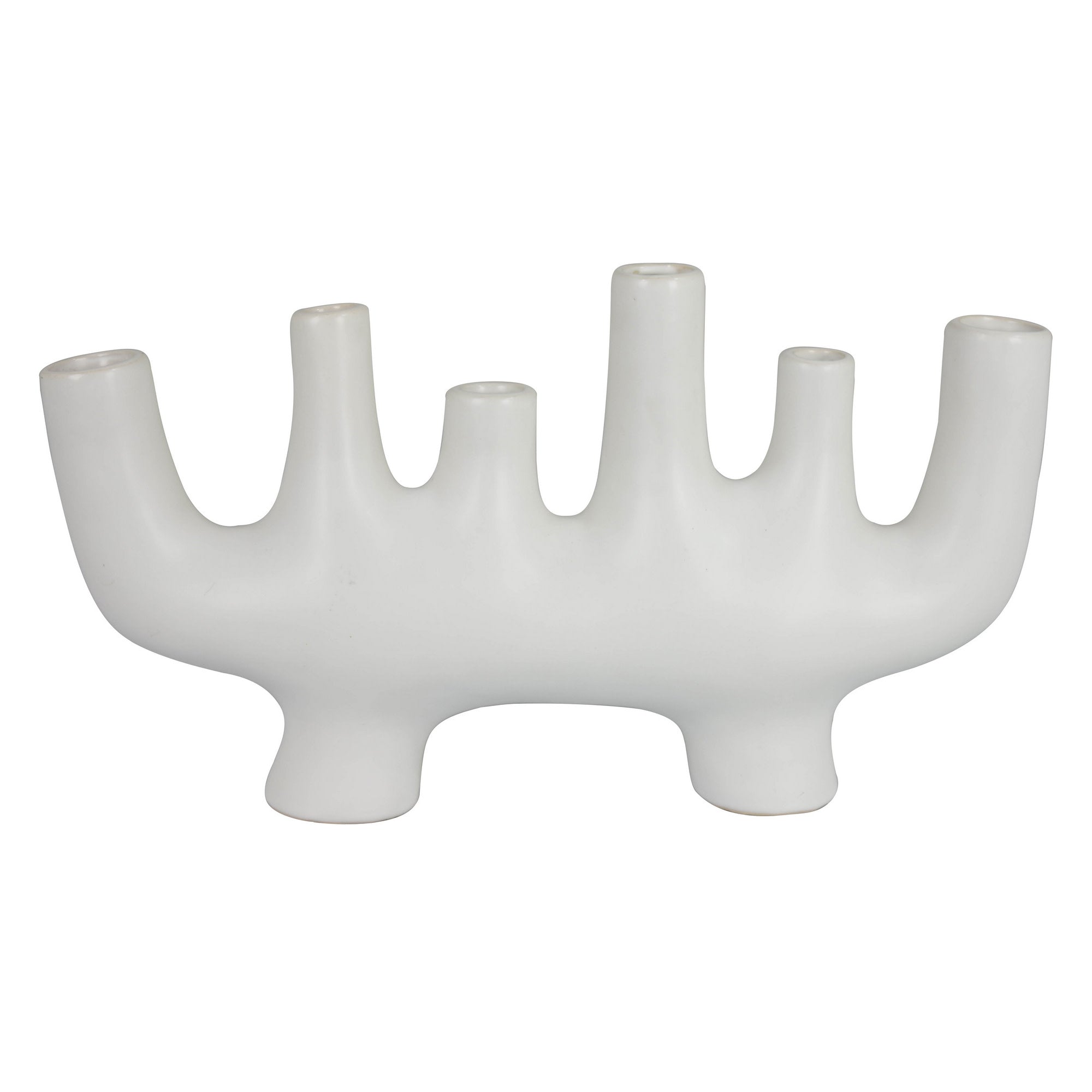 White Ceramic Bud Vase 17.25"W X 9.75"H