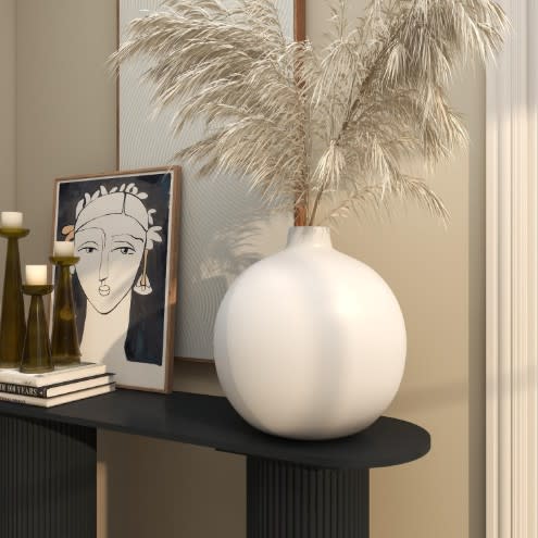 White Ceramic Vase 16"W x 17"H