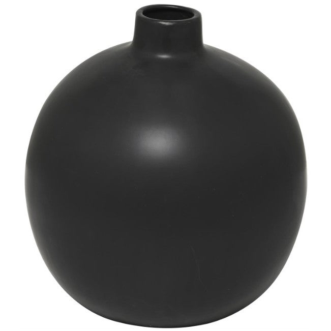 Black Ceramic Vase 16"W x 17"H
