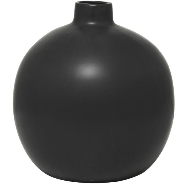 Black Ceramic Vase 16"W x 17"H