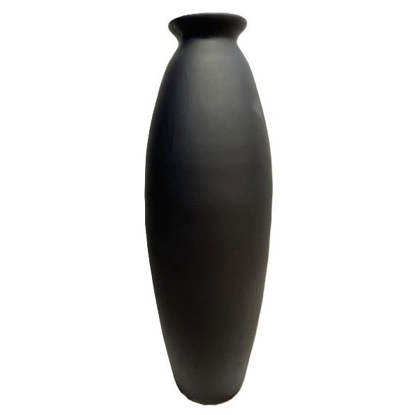 Small Matte Black Liso Ceramic Floor Vase 14"W x 34"H