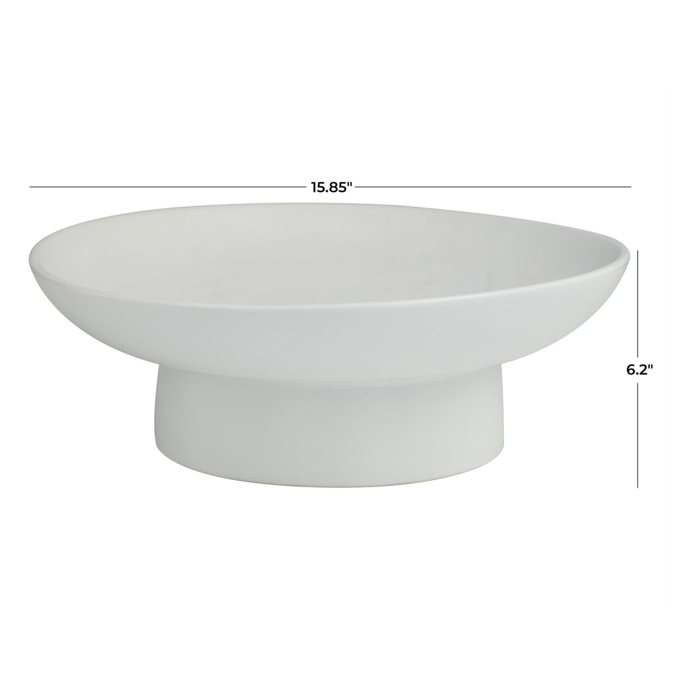 White Ceramic Bowl 16"W x 6"H