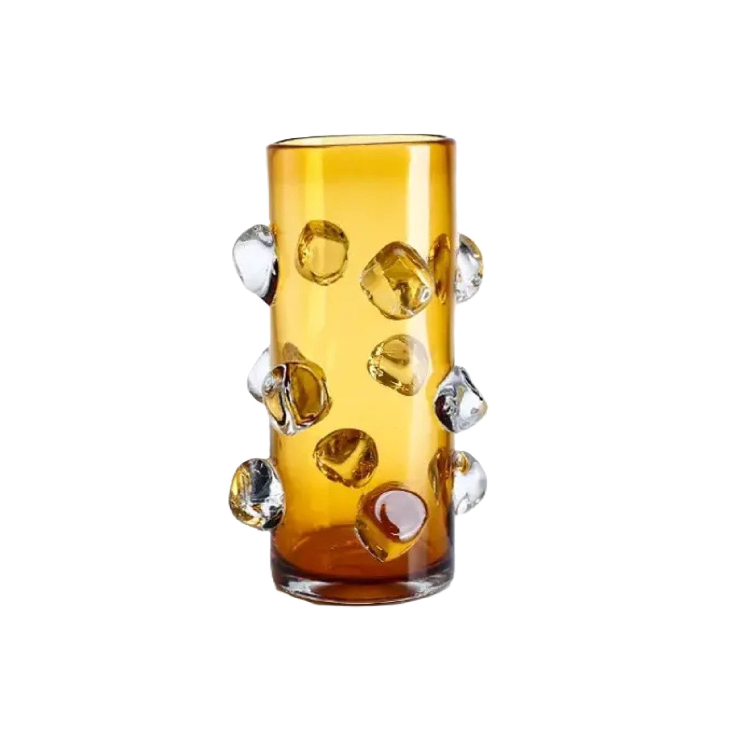 Amber Embellished Glass Vase 6"W x 11"H