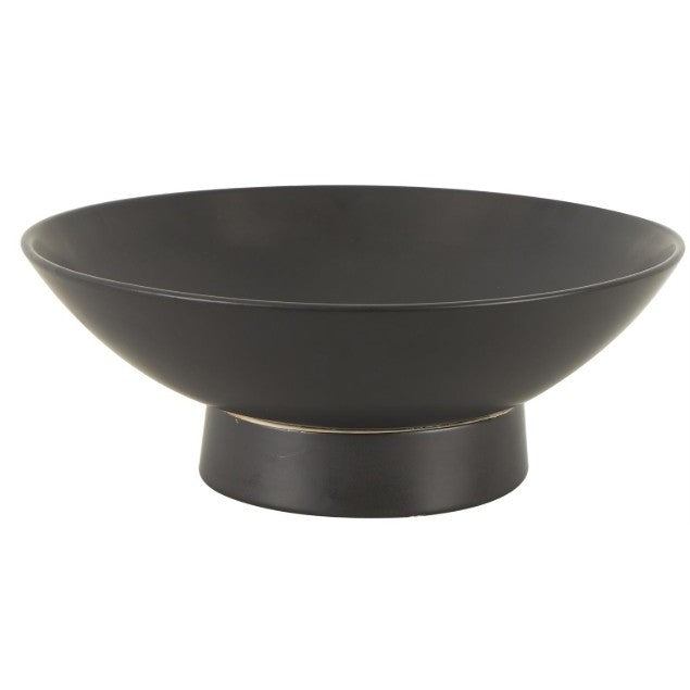 Black Ceramic Bowl 16"W x 6"H