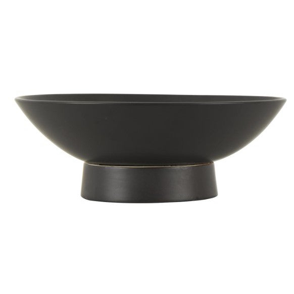Black Ceramic Bowl 16"W x 6"H
