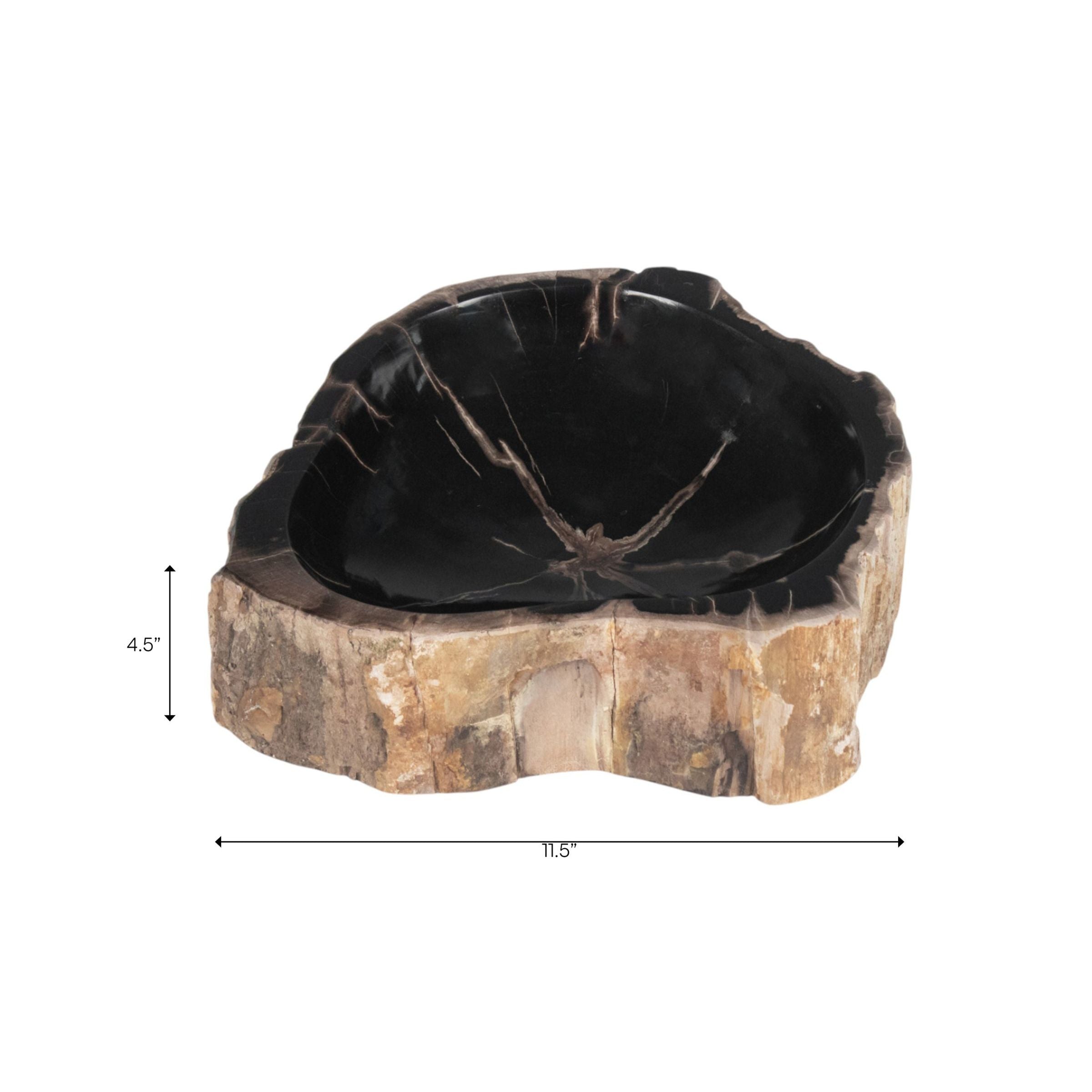 Black Wooden Bowl 12"W x 5"H