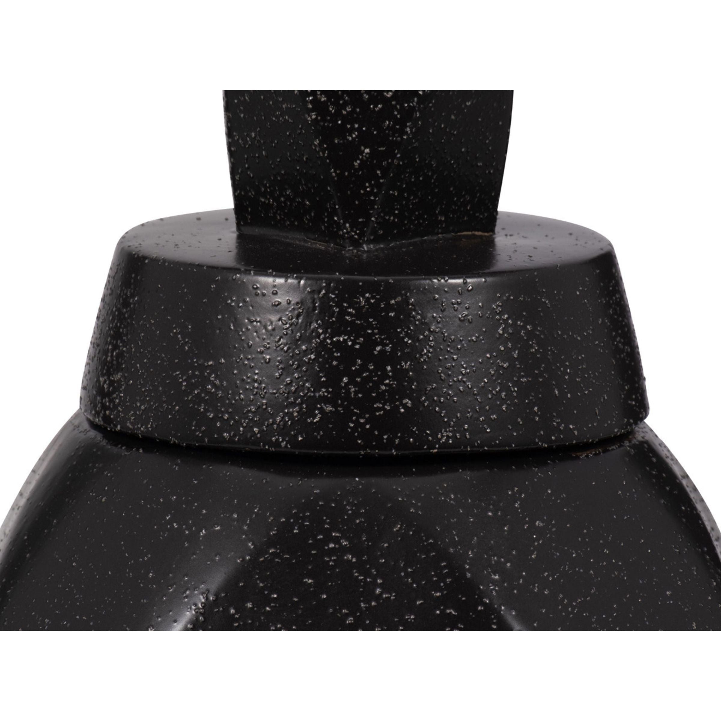 Small Black Ceramic Jar with Lid 8"W x 19"H