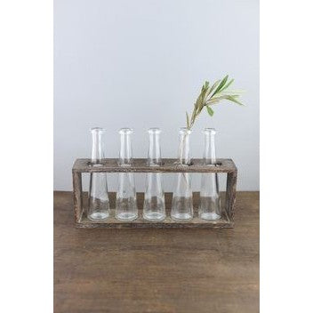 Vases In A Wood Frame 6"W x 6.5"H