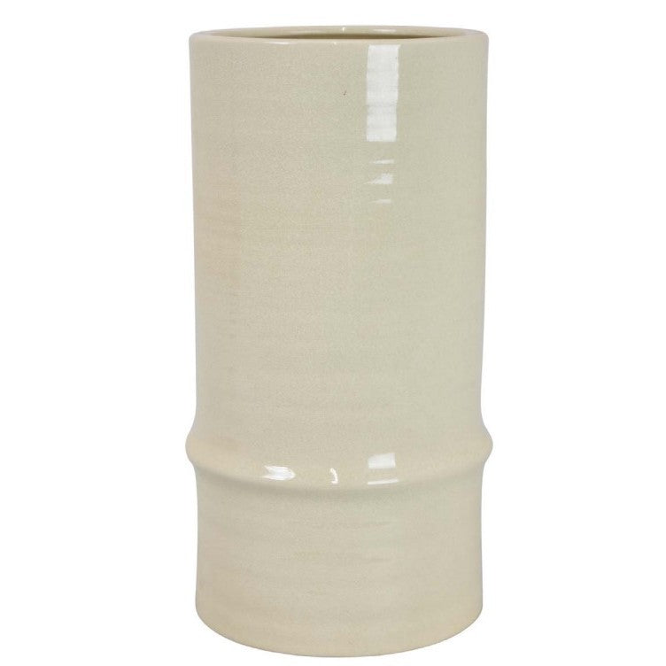 Large White Ceramic Vase 6.5"W x 11"H