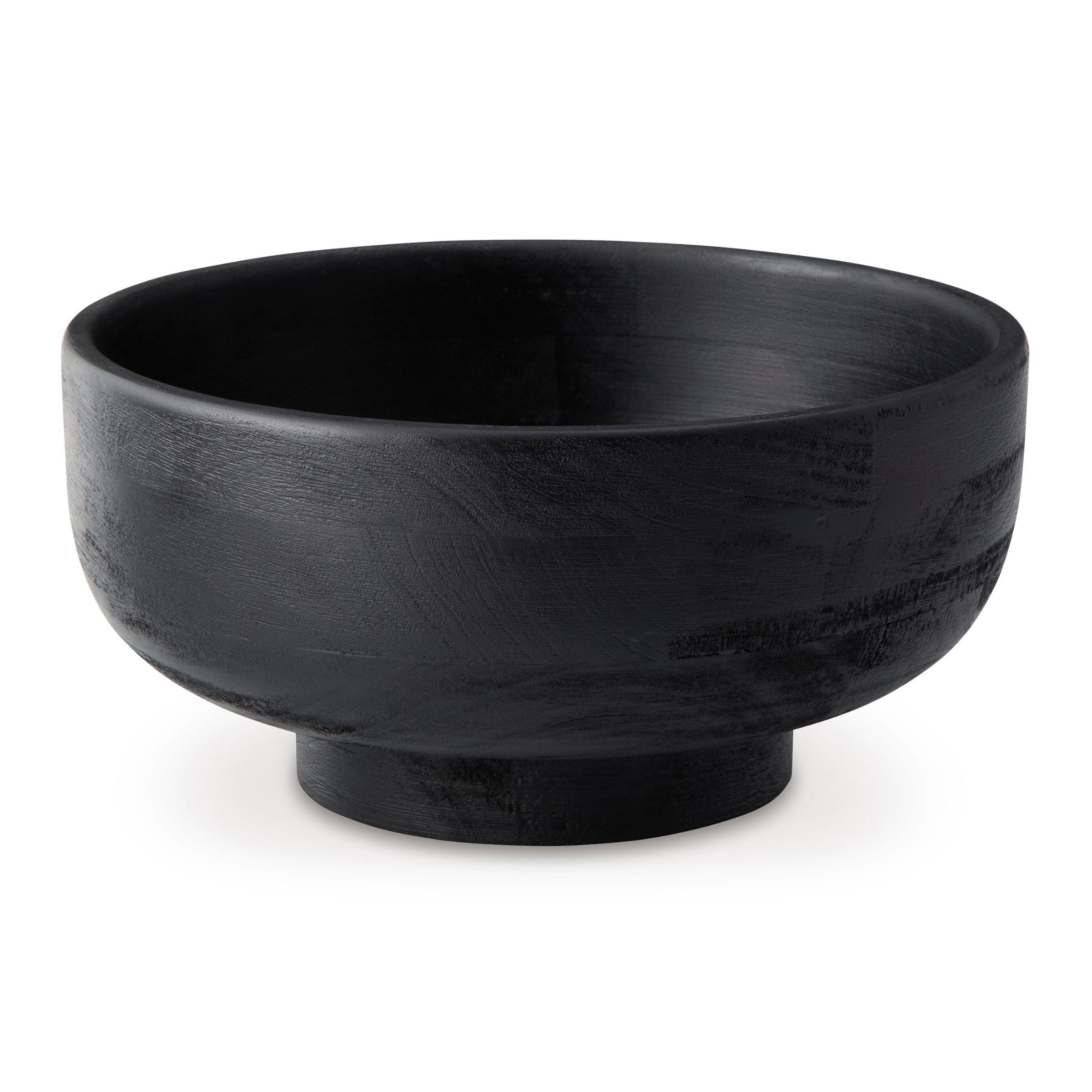 Black Wood Bowl 12"W x 6"H