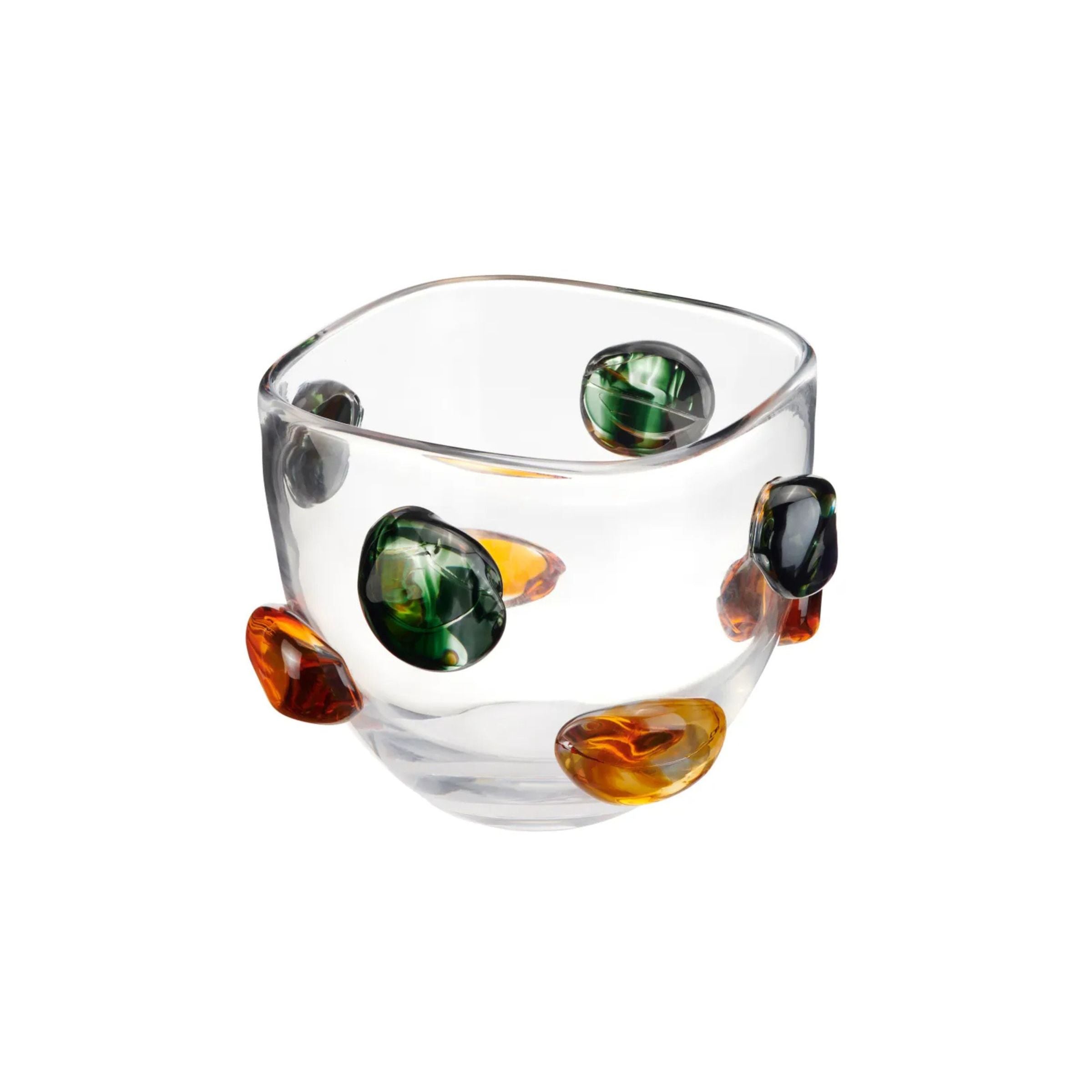 Small Multi Dots Glass Vase 10"W x 8"H