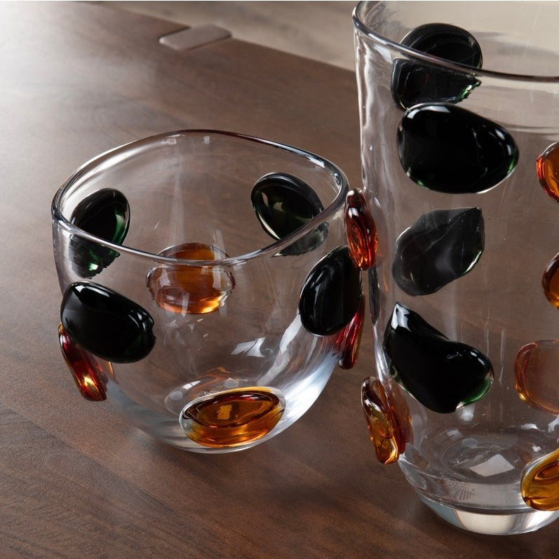 Small Multi Dots Glass Vase 10"W x 8"H