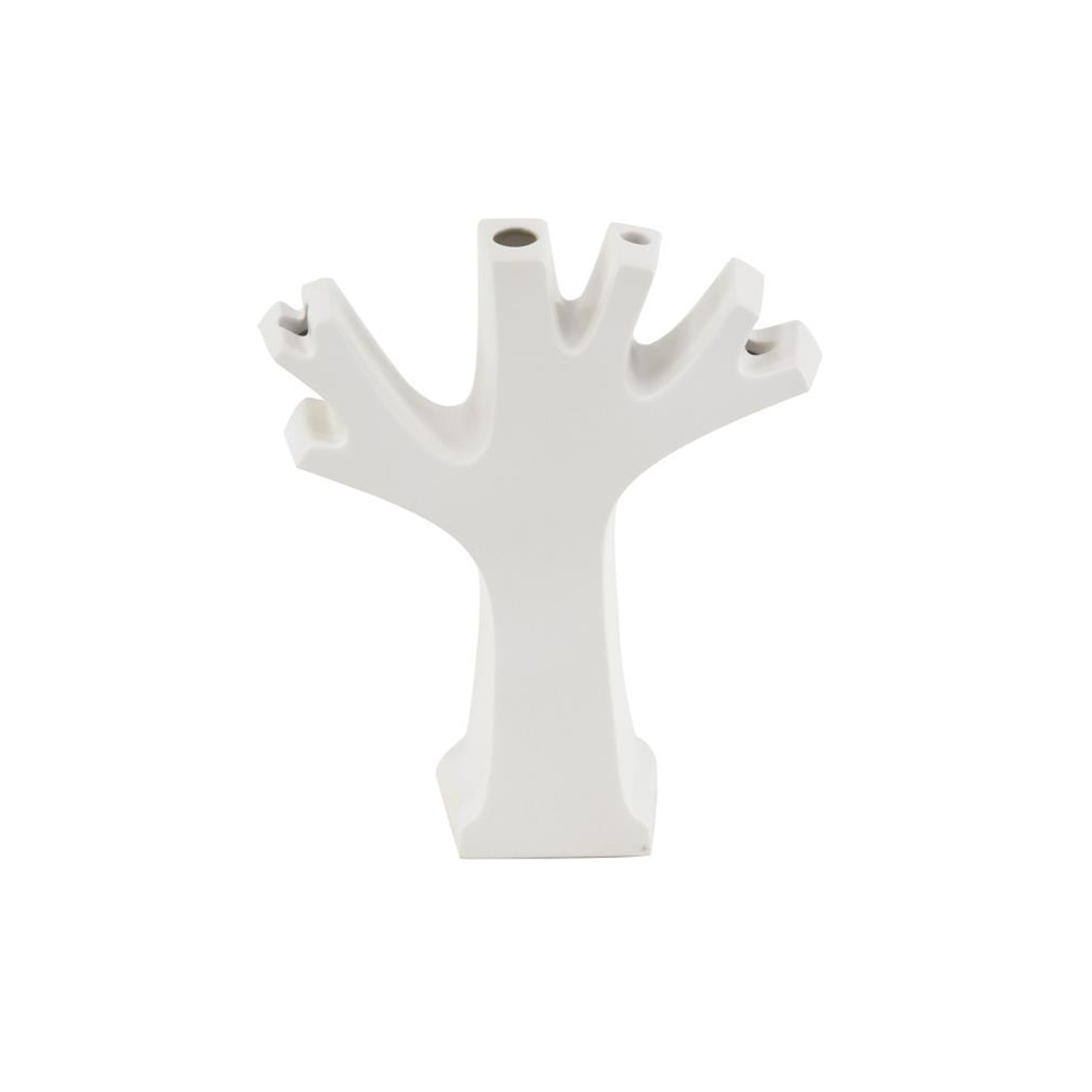 White Ceramic Tree Vase 9"W x 11"H