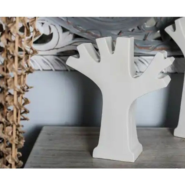 White Ceramic Tree Vase 9"W x 11"H