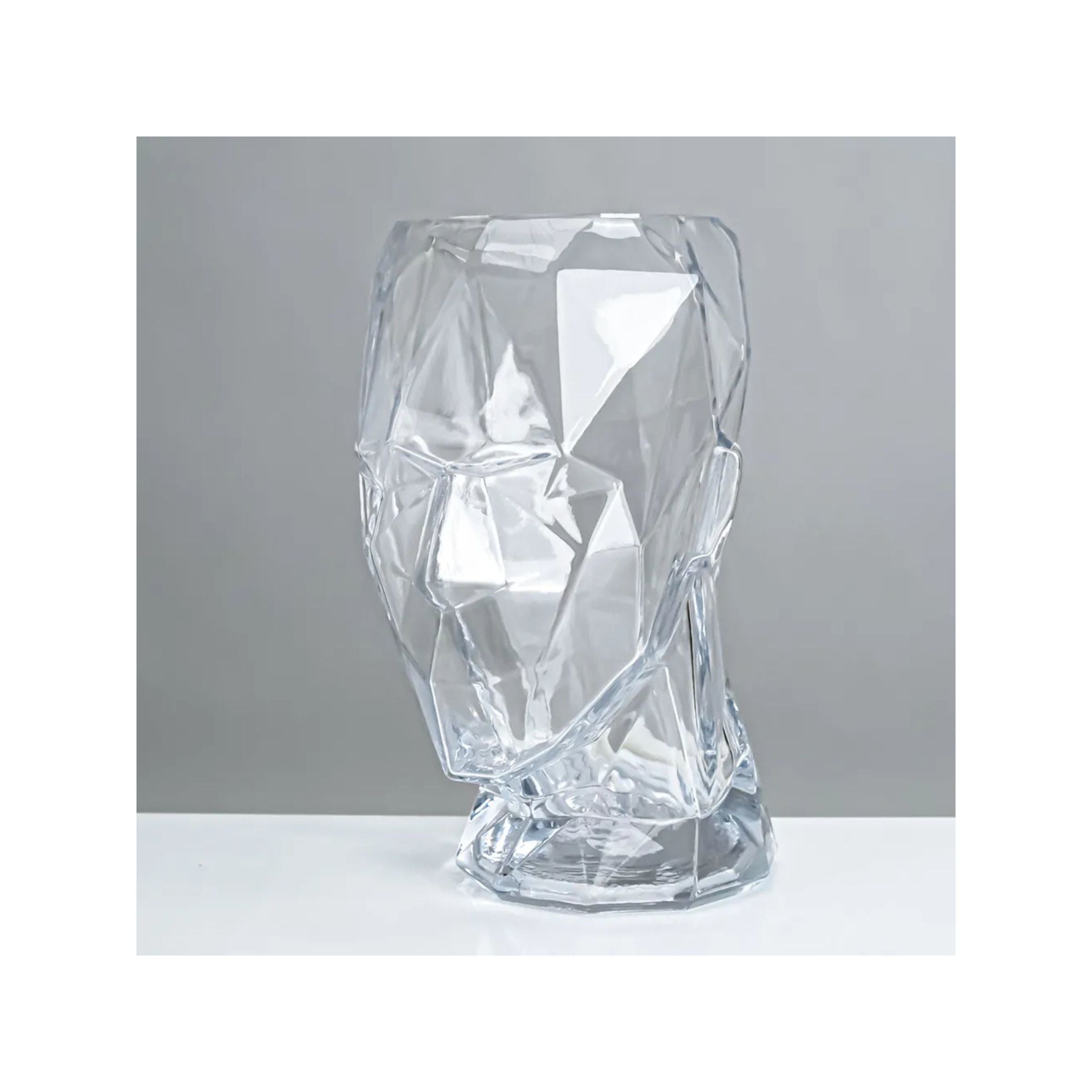 Clear Glass Head Vase 7.5"W x 9"H