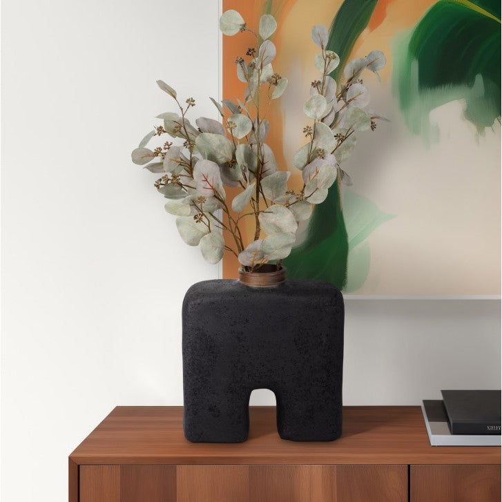 Small Black Ecomix Modern Vase 11"W x 13"H